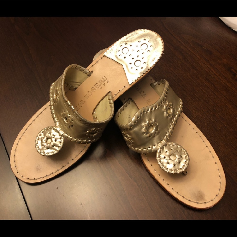 🌴Jack Rogers🌴 8M silvery/gold wedged sandal! GUC